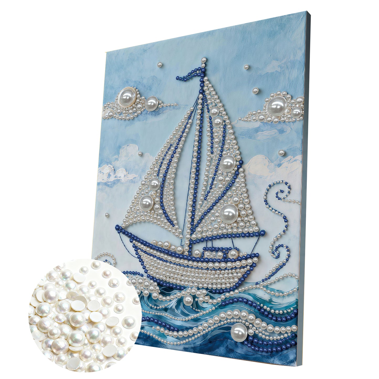 Sailboat - DIY Pearl Gem Art Diamond Painting Kits With Framefor Home Decor -30x40cm