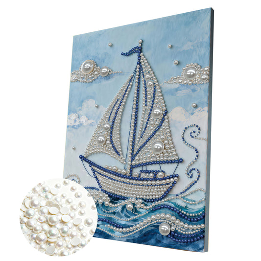 Sailboat - DIY Pearl Gem Art Diamond Painting Kits With Framefor Home Decor -30x40cm