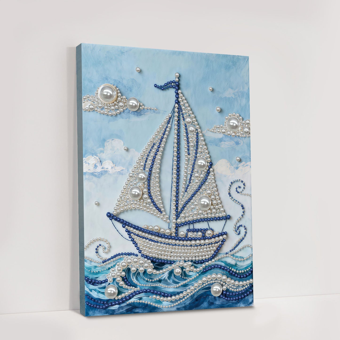 Sailboat - DIY Pearl Gem Art Diamond Painting Kits With Framefor Home Decor -30x40cm