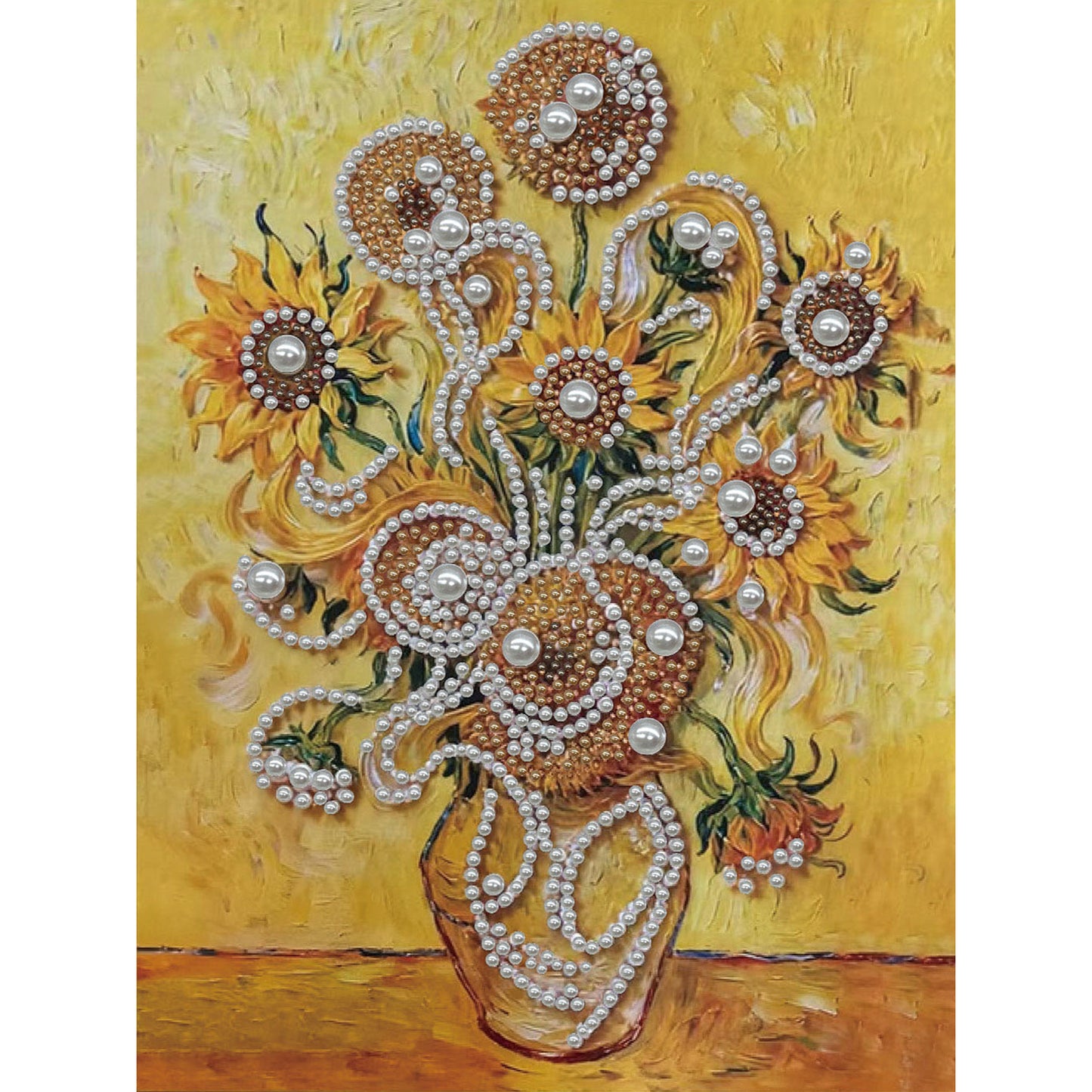 Sunflower - DIY Pearl Gem Art Diamond Painting Kits With Framefor Home Decor -30x40cm