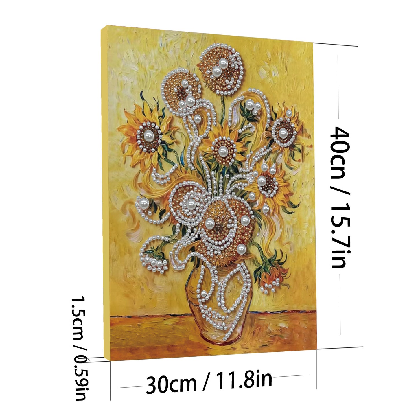 Sunflower - DIY Pearl Gem Art Diamond Painting Kits With Framefor Home Decor -30x40cm