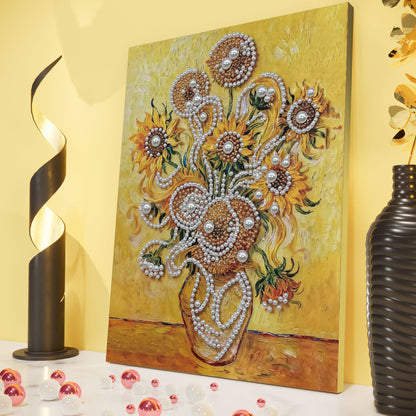 Sunflower - DIY Pearl Gem Art Diamond Painting Kits With Framefor Home Decor -30x40cm