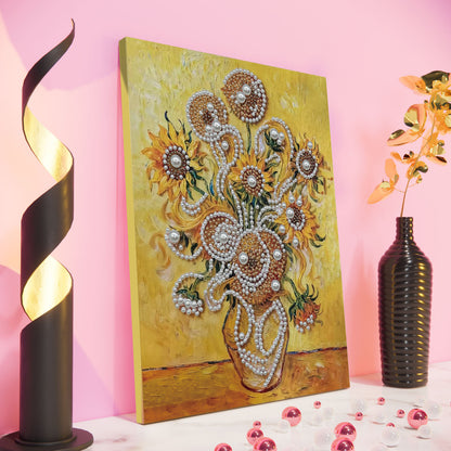 Sunflower - DIY Pearl Gem Art Diamond Painting Kits With Framefor Home Decor -30x40cm
