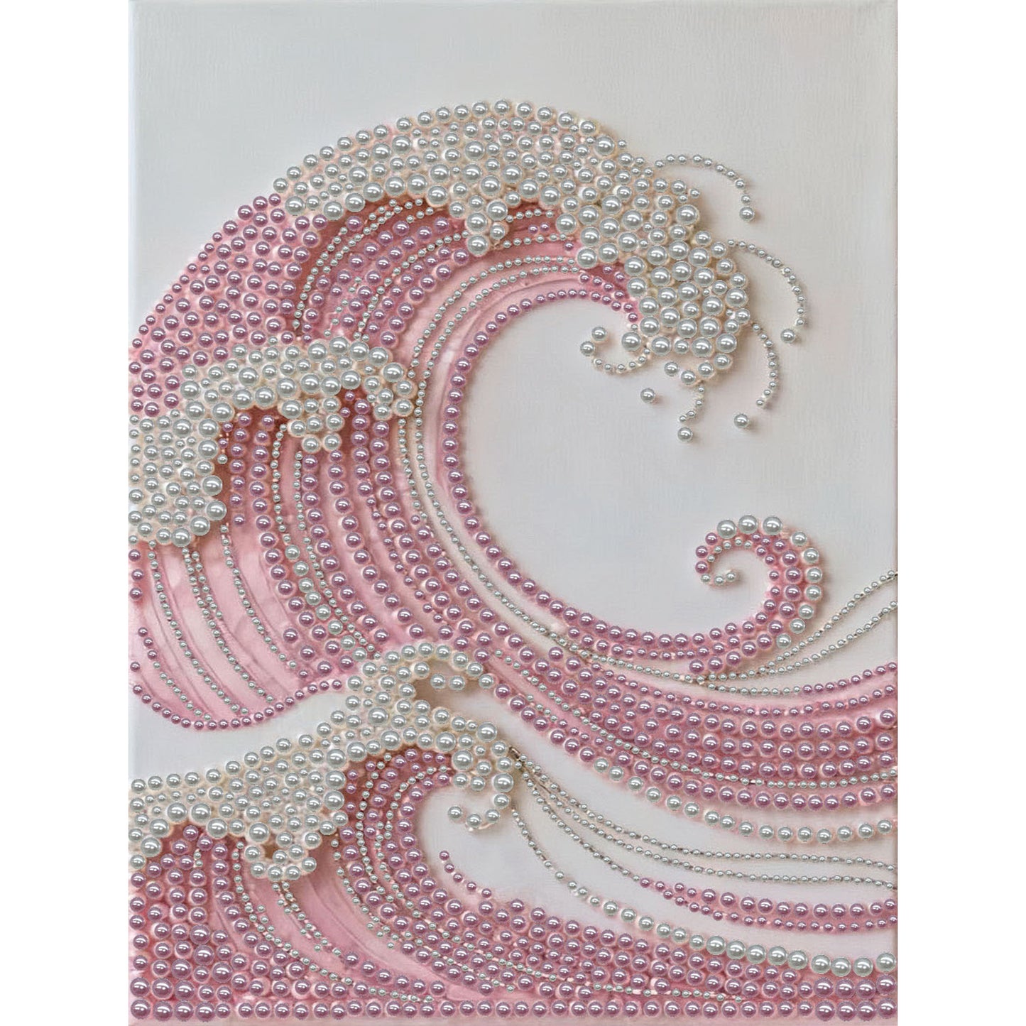 Pink Wave - DIY Pearl Gem Art Diamond Painting Kits With Framefor Home Decor -30x40cm