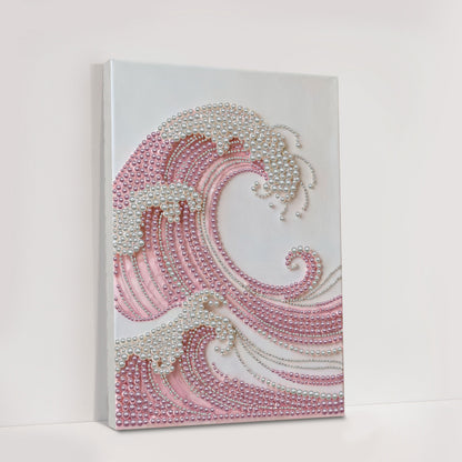 Pink Wave - DIY Pearl Gem Art Diamond Painting Kits With Framefor Home Decor -30x40cm