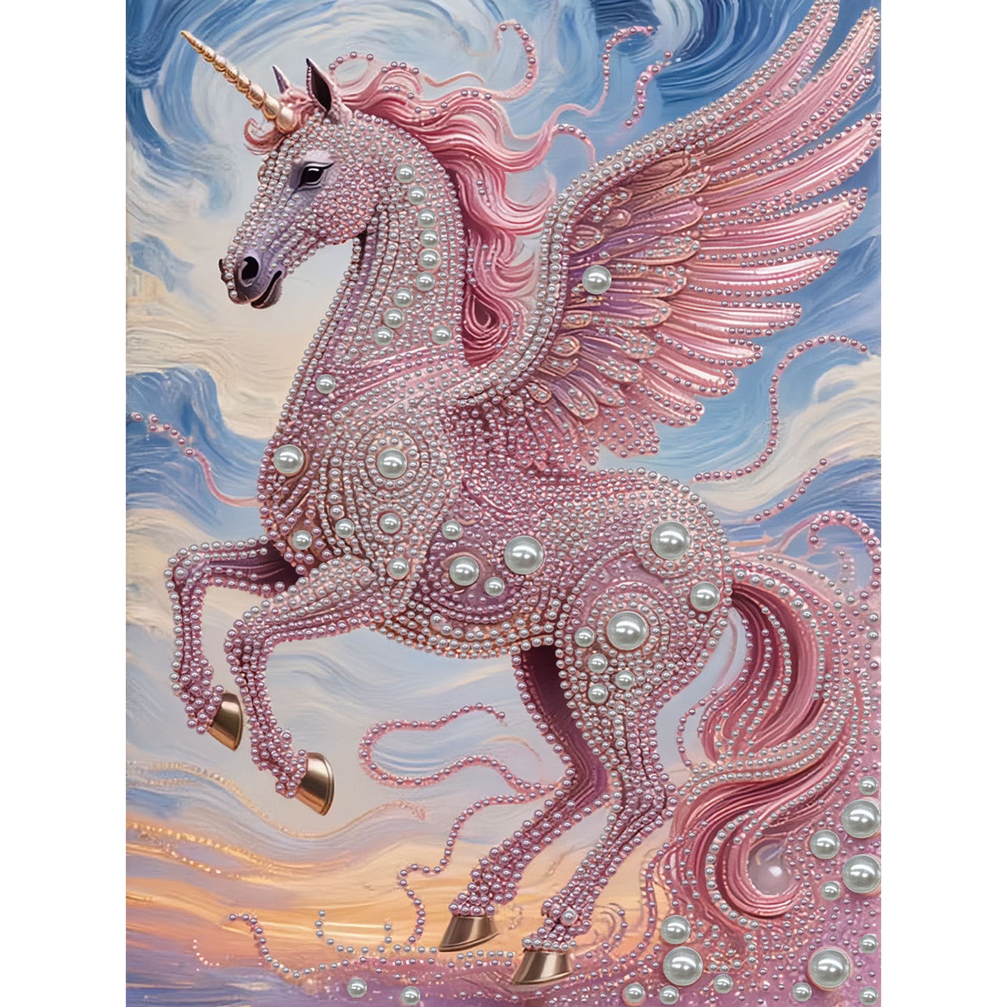 Unicorn - DIY Pearl Gem Art Diamond Painting Kits With Framefor Home Decor -30x40cm
