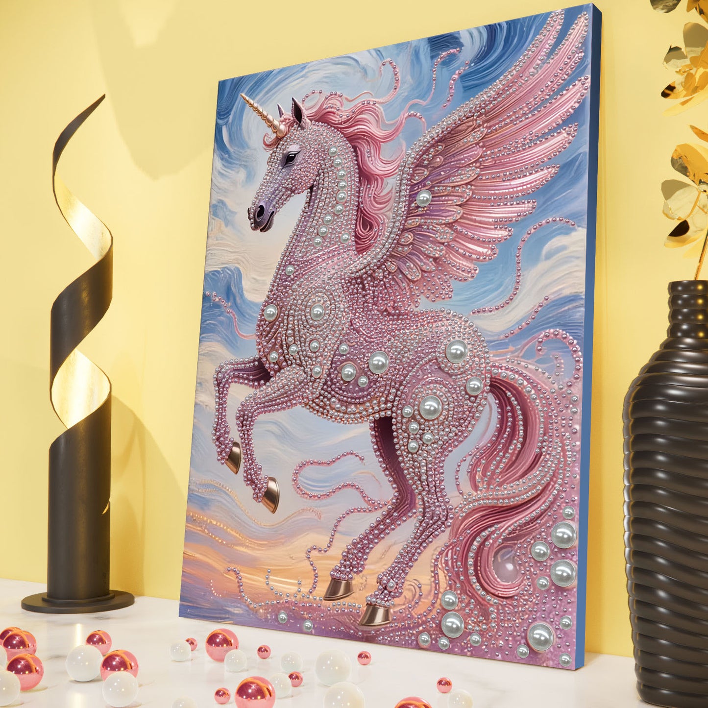 Unicorn - DIY Pearl Gem Art Diamond Painting Kits With Framefor Home Decor -30x40cm