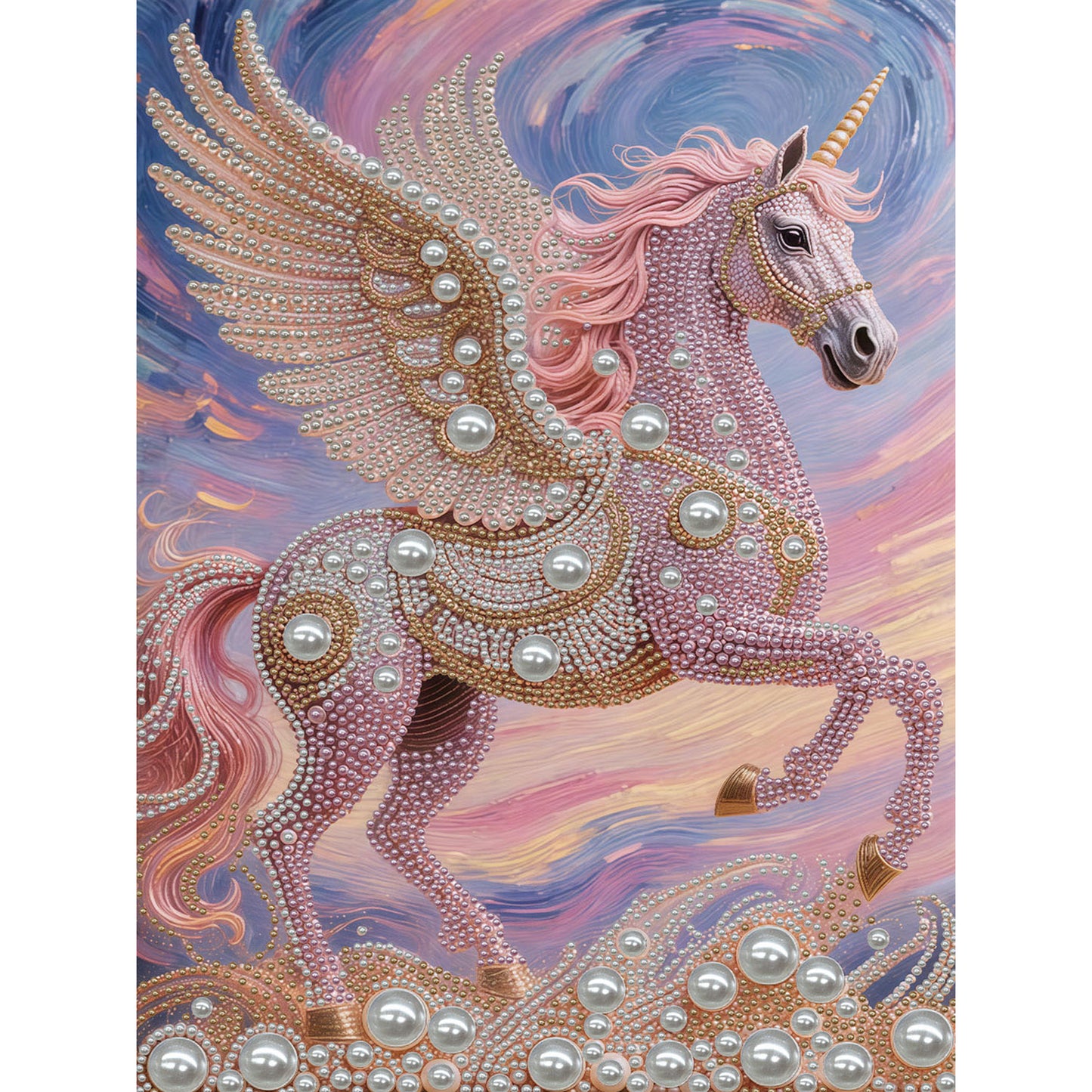 Unicorn - DIY Pearl Gem Art Diamond Painting Kits With Framefor Home Decor -30x40cm
