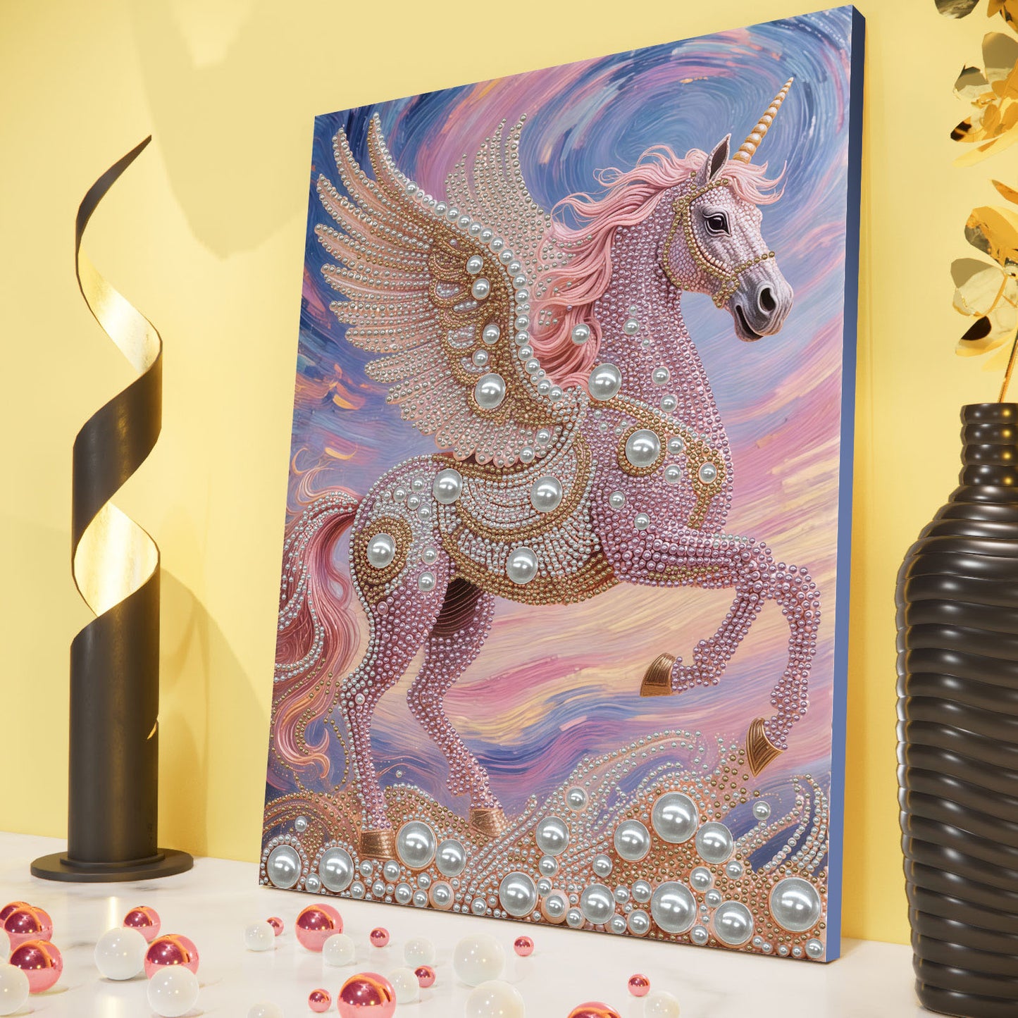 Unicorn - DIY Pearl Gem Art Diamond Painting Kits With Framefor Home Decor -30x40cm