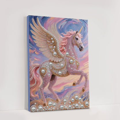 Unicorn - DIY Pearl Gem Art Diamond Painting Kits With Framefor Home Decor -30x40cm