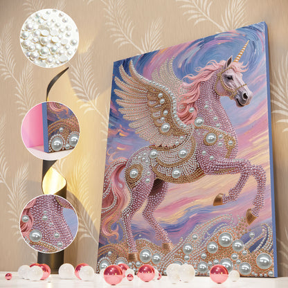Unicorn - DIY Pearl Gem Art Diamond Painting Kits With Framefor Home Decor -30x40cm