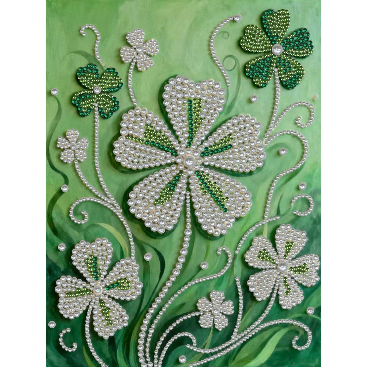 Lucky Clover - DIY Pearl Gem Art Diamond Painting Kits With Framefor Home Decor -30x40cm