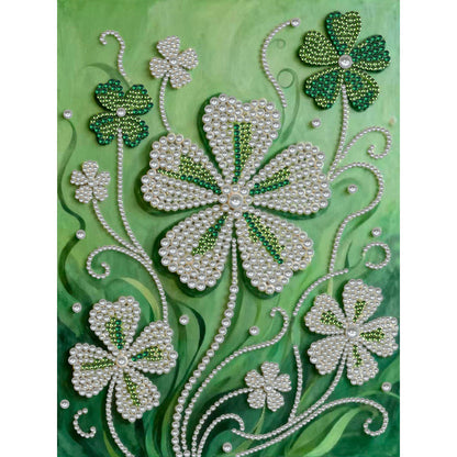 Lucky Clover - DIY Pearl Gem Art Diamond Painting Kits With Framefor Home Decor -30x40cm