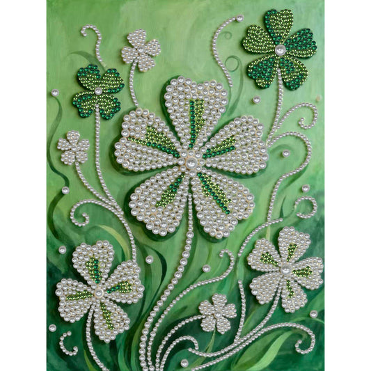 Lucky Clover - DIY Pearl Gem Art Diamond Painting Kits With Framefor Home Decor -30x40cm