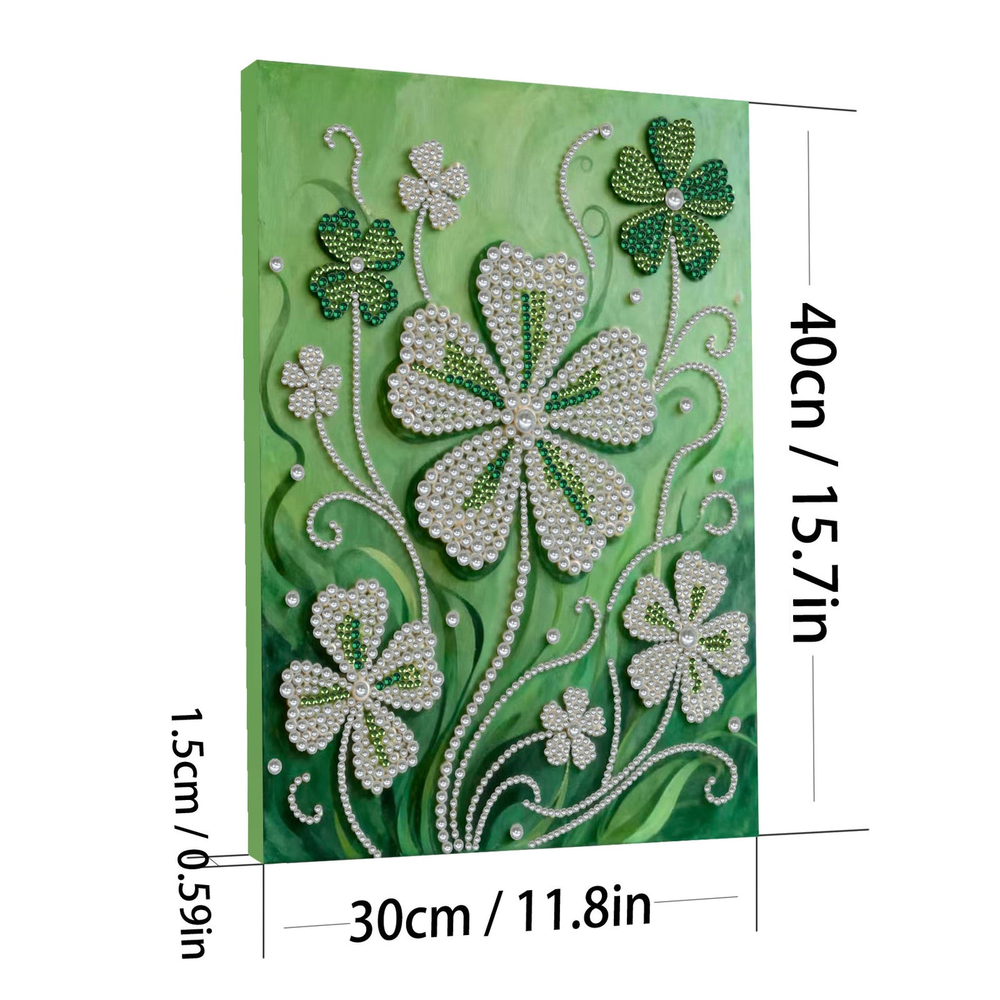 Lucky Clover - DIY Pearl Gem Art Diamond Painting Kits With Framefor Home Decor -30x40cm