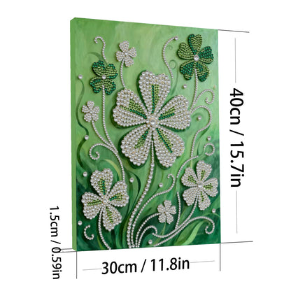Lucky Clover - DIY Pearl Gem Art Diamond Painting Kits With Framefor Home Decor -30x40cm