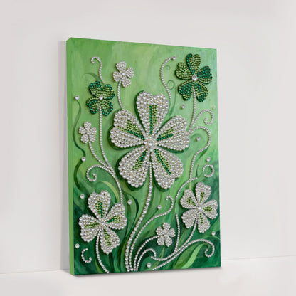 Lucky Clover - DIY Pearl Gem Art Diamond Painting Kits With Framefor Home Decor -30x40cm