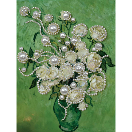 Green Vase - DIY Pearl Gem Art Diamond Painting Kits With Framefor Home Decor -30x40cm