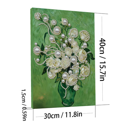 Green Vase - DIY Pearl Gem Art Diamond Painting Kits With Framefor Home Decor -30x40cm