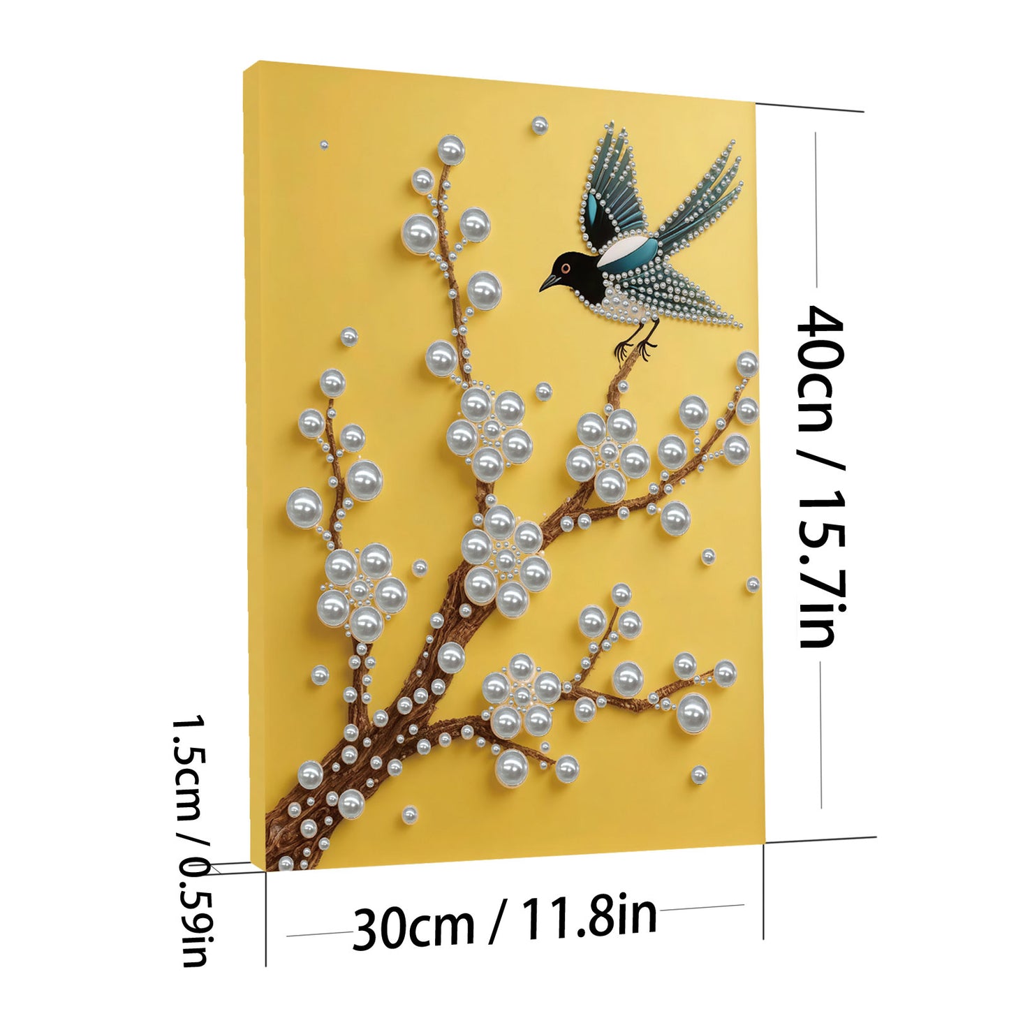 Branch With Bird - DIY Pearl Gem Art Diamond Painting Kits With Framefor Home Decor -30x40cm