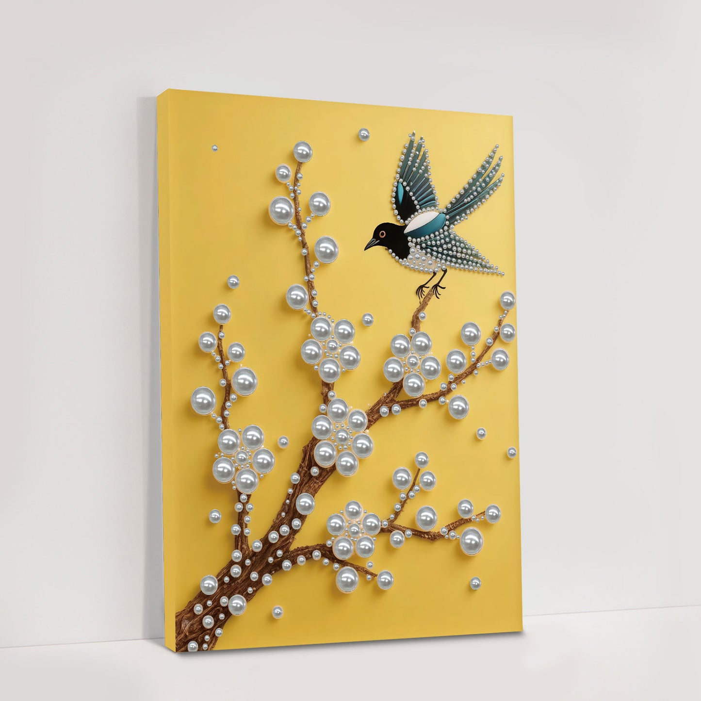 Branch With Bird - DIY Pearl Gem Art Diamond Painting Kits With Framefor Home Decor -30x40cm