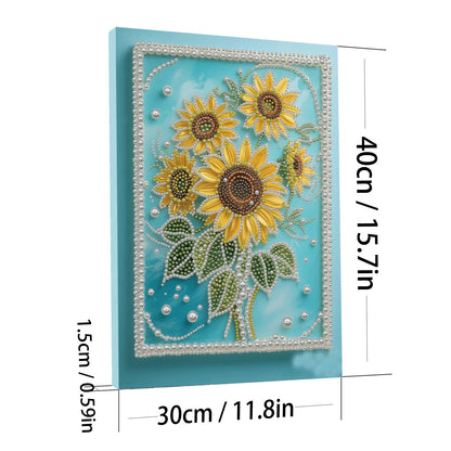 Sunflower - DIY Pearl Gem Art Diamond Painting Kits With Framefor Home Decor -30x40cm