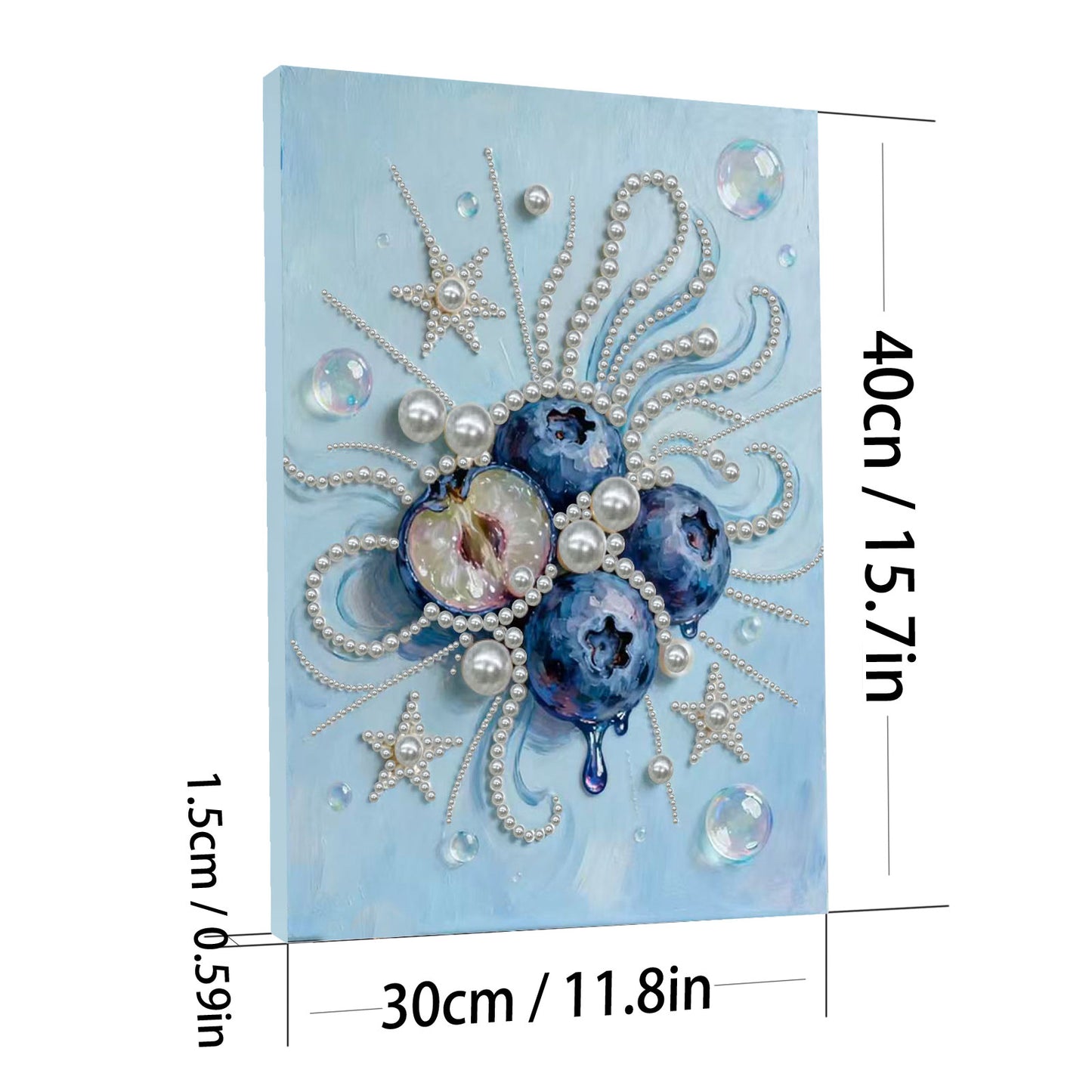 Blueberry - DIY Pearl Gem Art Diamond Painting Kits With Framefor Home Decor -30x40cm