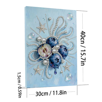 Blueberry - DIY Pearl Gem Art Diamond Painting Kits With Framefor Home Decor -30x40cm