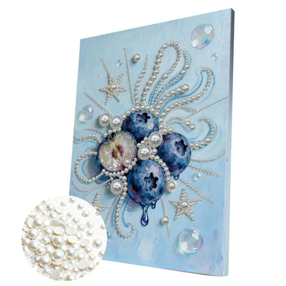 Blueberry - DIY Pearl Gem Art Diamond Painting Kits With Framefor Home Decor -30x40cm