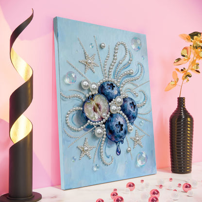 Blueberry - DIY Pearl Gem Art Diamond Painting Kits With Framefor Home Decor -30x40cm