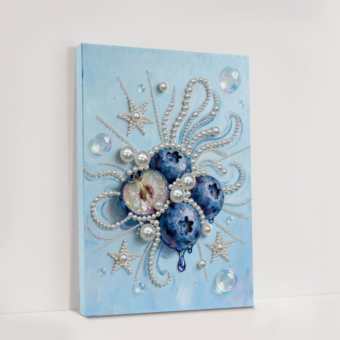 Blueberry - DIY Pearl Gem Art Diamond Painting Kits With Framefor Home Decor -30x40cm