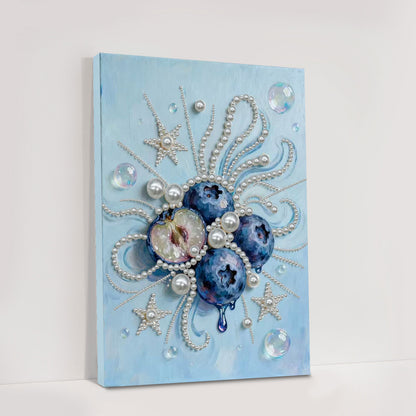 Blueberry - DIY Pearl Gem Art Diamond Painting Kits With Framefor Home Decor -30x40cm