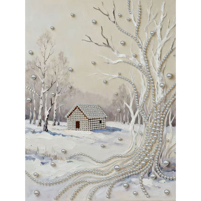 Snowy Ground - DIY Pearl Gem Art Diamond Painting Kits With Framefor Home Decor -30x40cm