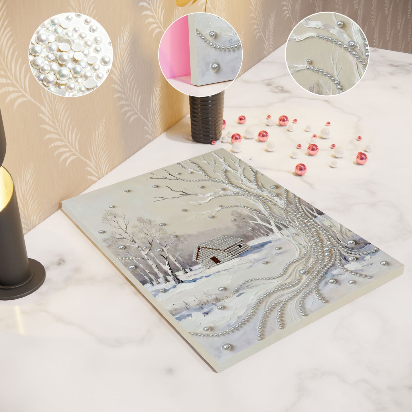 Snowy Ground - DIY Pearl Gem Art Diamond Painting Kits With Framefor Home Decor -30x40cm