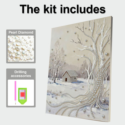 Snowy Ground - DIY Pearl Gem Art Diamond Painting Kits With Framefor Home Decor -30x40cm