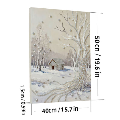 Snowy Ground - DIY Pearl Gem Art Diamond Painting Kits With Framefor Home Decor -30x40cm