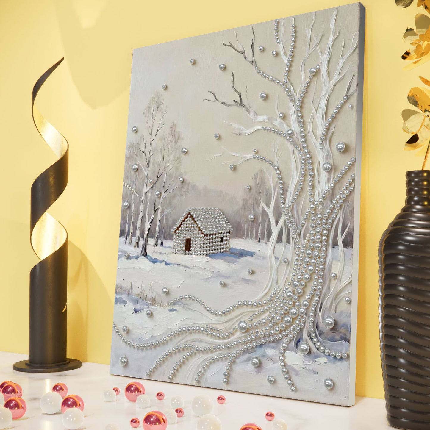 Snowy Ground - DIY Pearl Gem Art Diamond Painting Kits With Framefor Home Decor -30x40cm