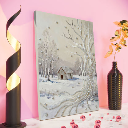 Snowy Ground - DIY Pearl Gem Art Diamond Painting Kits With Framefor Home Decor -30x40cm