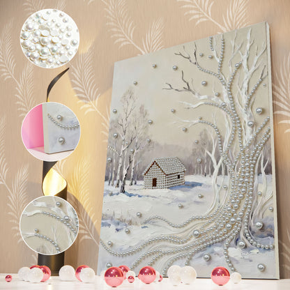 Snowy Ground - DIY Pearl Gem Art Diamond Painting Kits With Framefor Home Decor -30x40cm