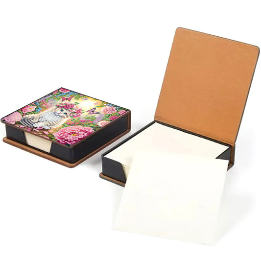 Kitty PU DIY 5D Diamond Painting Note Box (160 Blank Notepads) for Office Home