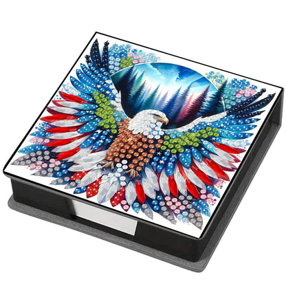Eagle PU DIY 5D Diamond Painting Note Box (160 Blank Notepads) for Office Home