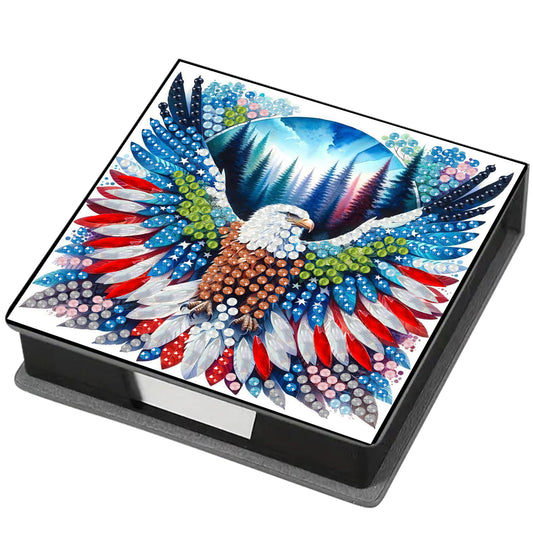 Eagle PU DIY 5D Diamond Painting Note Box (160 Blank Notepads) for Office Home