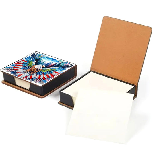 Eagle PU DIY 5D Diamond Painting Note Box (160 Blank Notepads) for Office Home