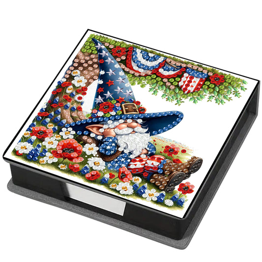 Independence Day Goblin PU DIY 5D Diamond Painting Note Box (160 Blank Notepads)