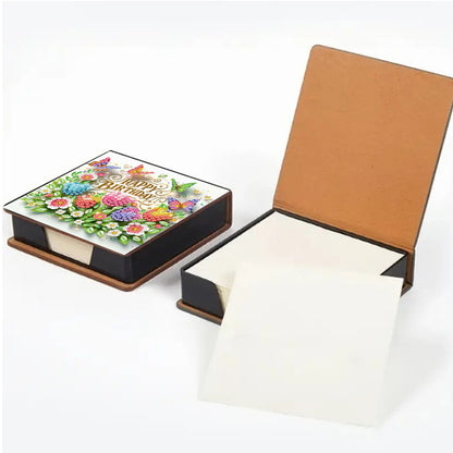 Birthday PU DIY 5D Diamond Painting Note Box (160 Blank Notepads) for Office