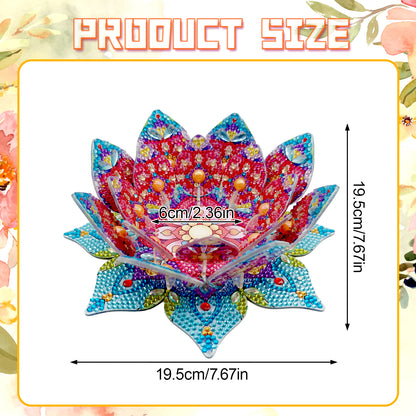 Red Lotus Candlestick DIY Diamond Art Desk Ornaments for Adults Bedroom Decor