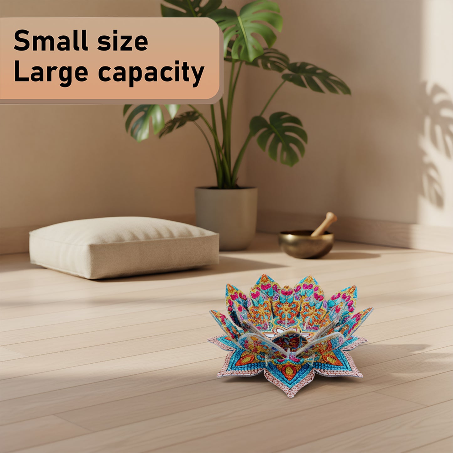 Blue Orange Lotus Candlestick DIY Diamond Art Desk Ornaments for Home Decor