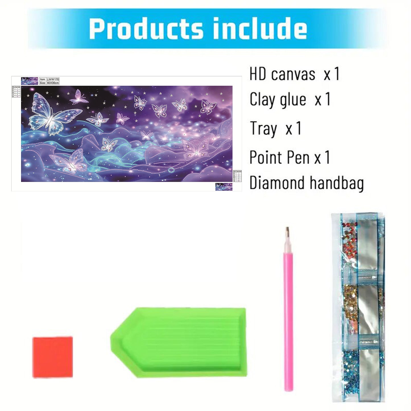 Dream Butterfly - Special Shaped Drill Diamond Painting 60*30CM