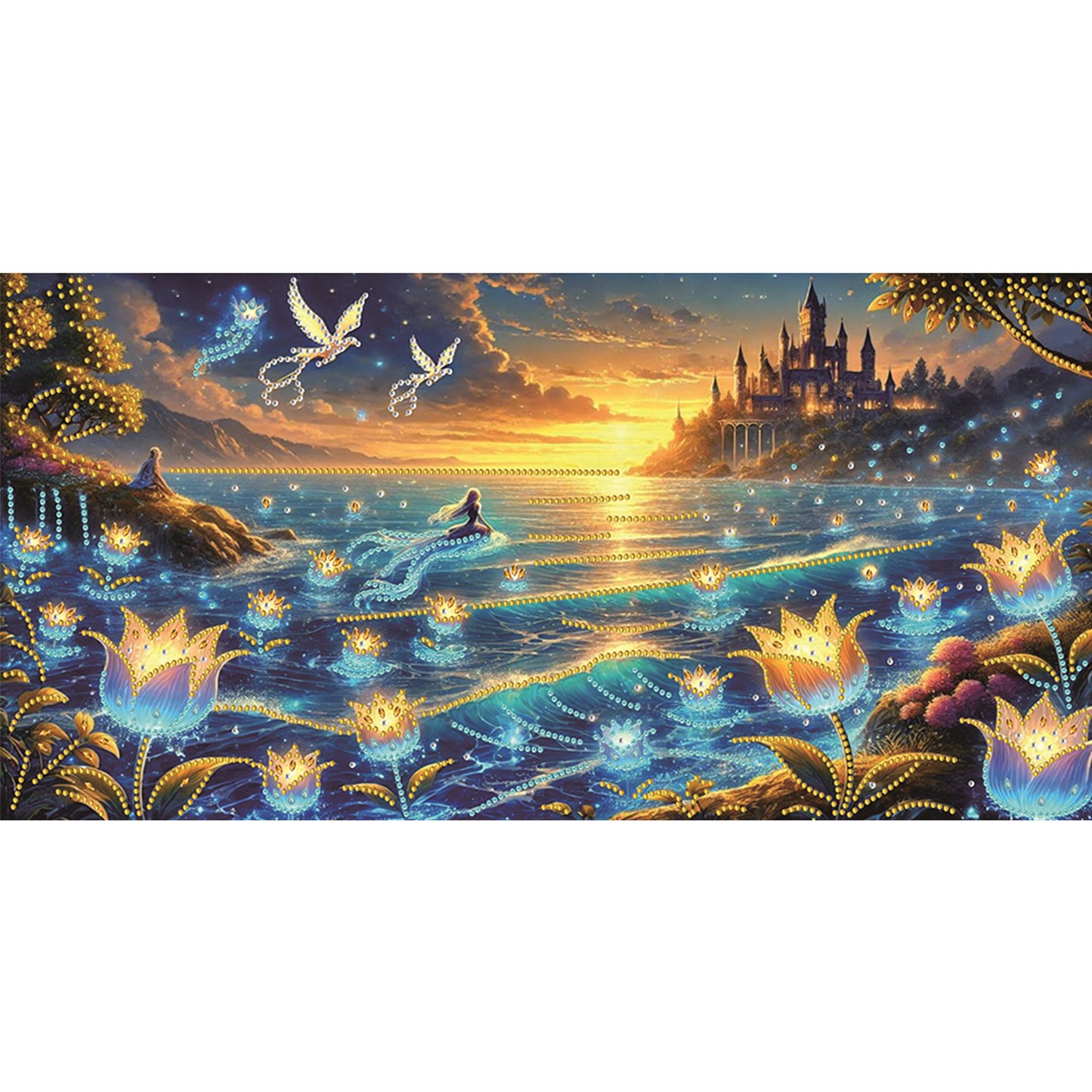 Dream Lake Landscape - Special Shaped Drill Diamond Painting 60*30CM