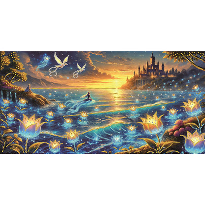 Dream Lake Landscape - Special Shaped Drill Diamond Painting 60*30CM